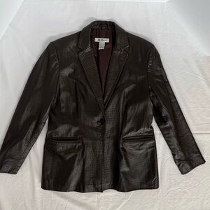 Women's Alfani Brown Leather Jacket